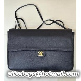 Best Grade Chanel Maxi Flap Bag Grained Calfskin AS6233 Black/Gold 2026