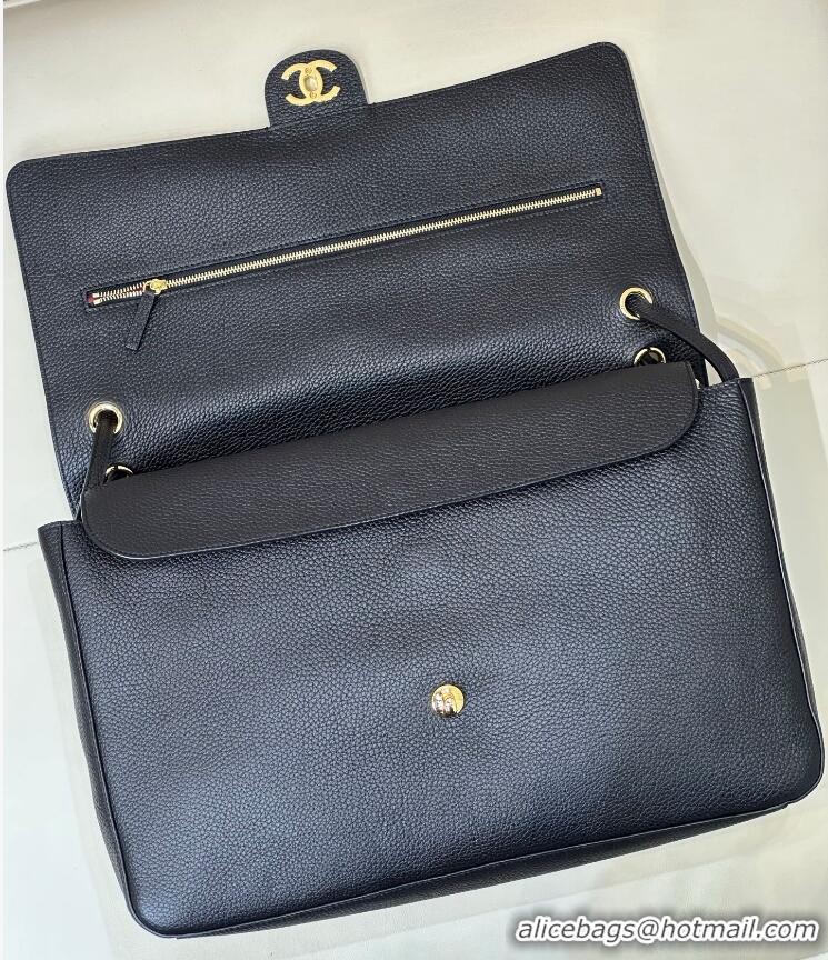 Best Grade Chanel Maxi Flap Bag Grained Calfskin AS6233 Black/Gold 2026
