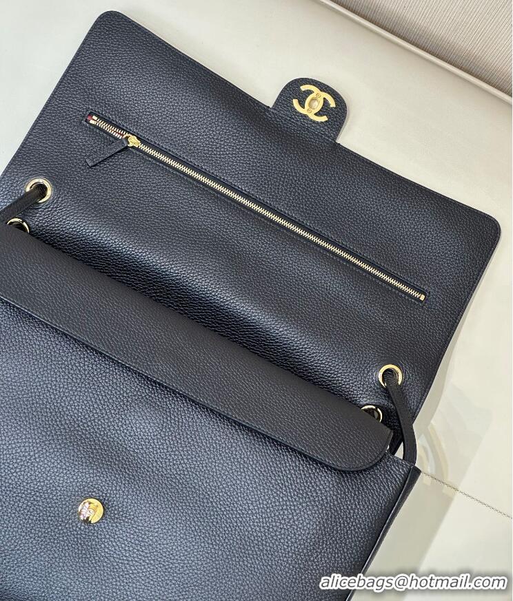 Best Grade Chanel Maxi Flap Bag Grained Calfskin AS6233 Black/Gold 2026