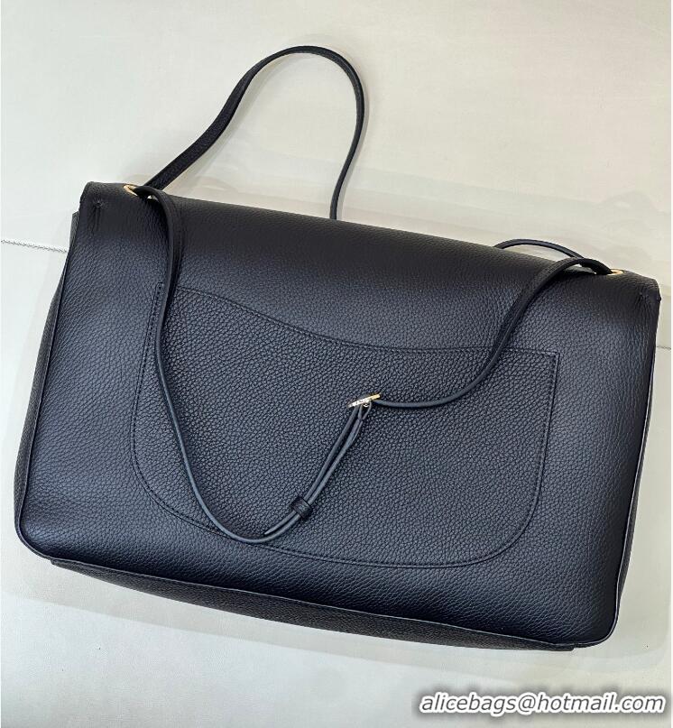 Best Grade Chanel Maxi Flap Bag Grained Calfskin AS6233 Black/Gold 2026