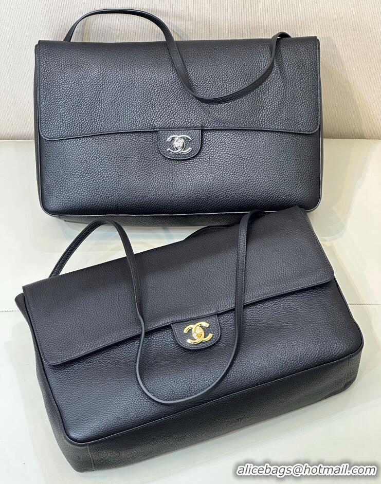 Best Grade Chanel Maxi Flap Bag Grained Calfskin AS6233 Black/Gold 2026