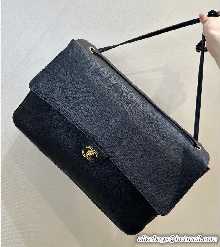 Best Grade Chanel Maxi Flap Bag Grained Calfskin AS6233 Black/Gold 2026