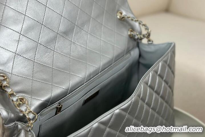 Buy Discount Chanel Classic Flap Bag in Metallic Lambskin AS2561 Silver-Tone Hardware