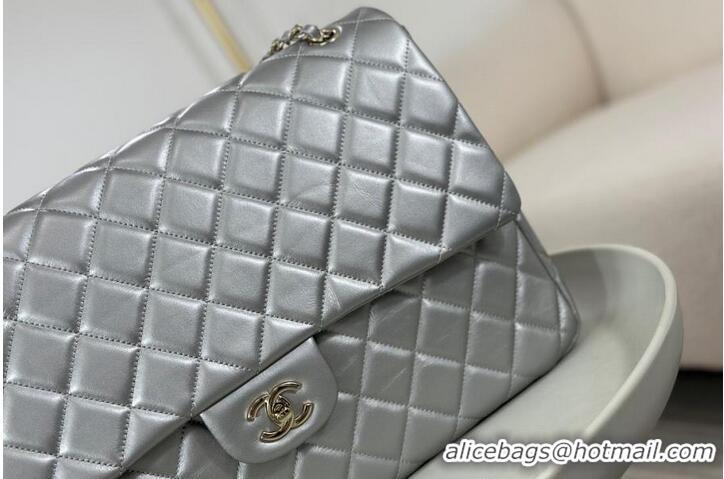 Buy Discount Chanel Classic Flap Bag in Metallic Lambskin AS2561 Silver-Tone Hardware