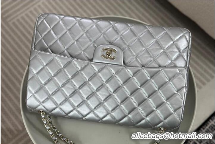 Buy Discount Chanel Classic Flap Bag in Metallic Lambskin AS2561 Silver-Tone Hardware