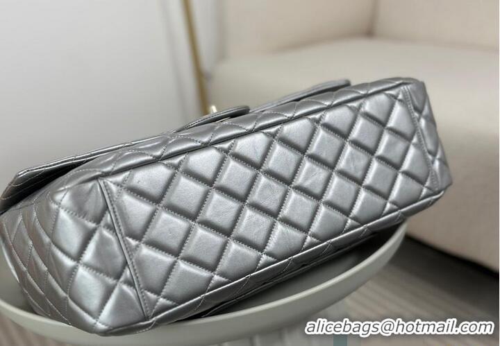 Buy Discount Chanel Classic Flap Bag in Metallic Lambskin AS2561 Silver-Tone Hardware