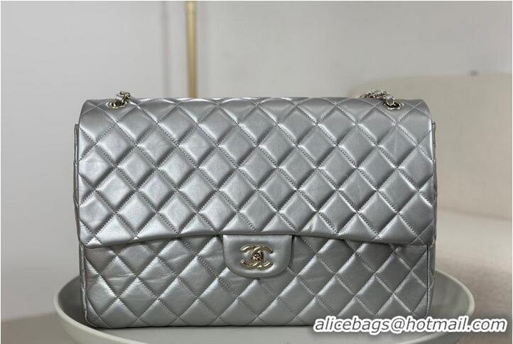 Buy Discount Chanel Classic Flap Bag in Metallic Lambskin AS2561 Silver-Tone Hardware