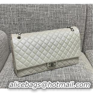 Trendy Design Chanel Maxi Classic Flap Bag in Grained Calfskin AS2561 White Silver-Tone Hardware