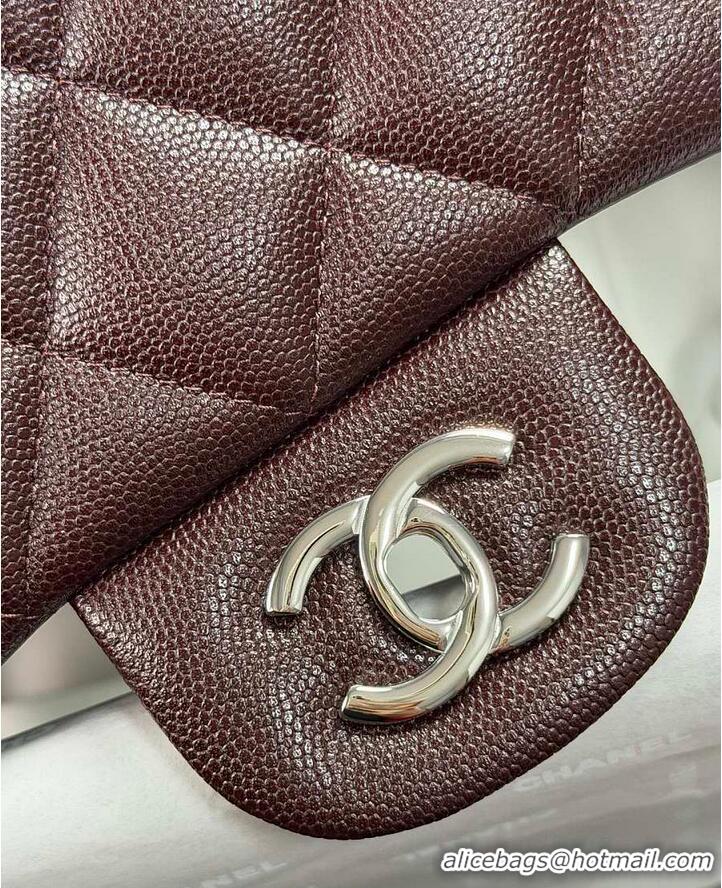 Top Quality Chanel Jumbo Caviar Classic Flap Bag AS2562 Dark Brown Silver Hardware