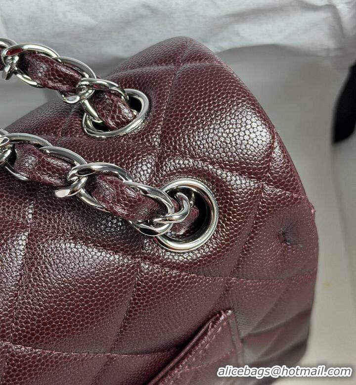 Top Quality Chanel Jumbo Caviar Classic Flap Bag AS2562 Dark Brown Silver Hardware