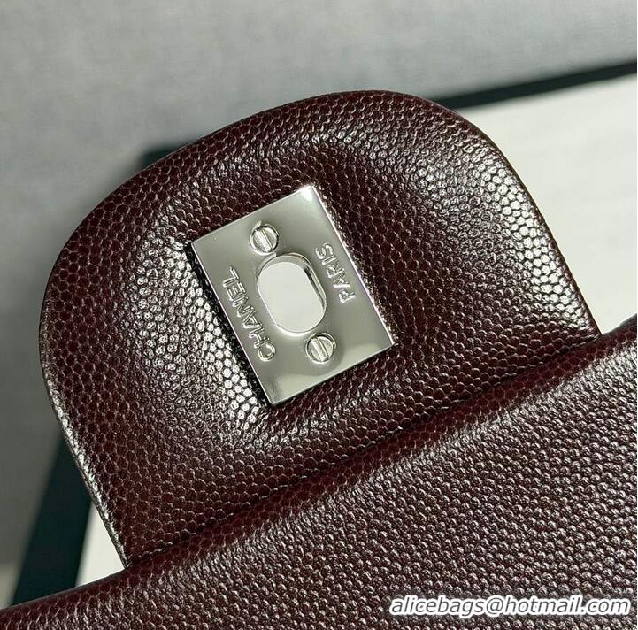 Top Quality Chanel Jumbo Caviar Classic Flap Bag AS2562 Dark Brown Silver Hardware