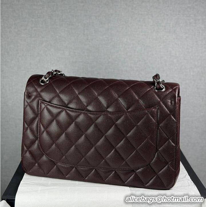Top Quality Chanel Jumbo Caviar Classic Flap Bag AS2562 Dark Brown Silver Hardware