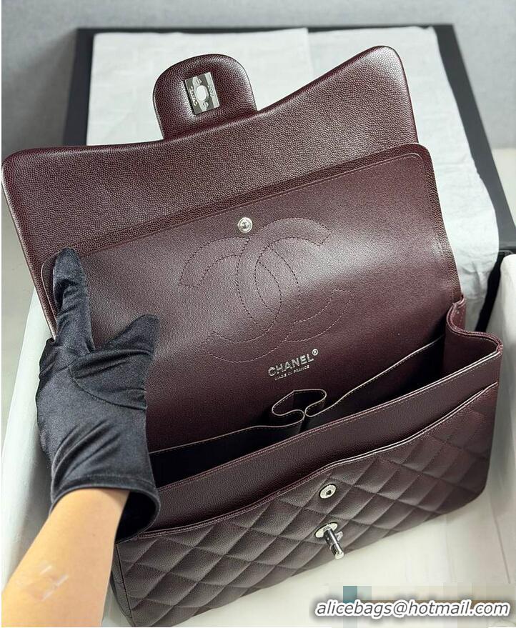 Top Quality Chanel Jumbo Caviar Classic Flap Bag AS2562 Dark Brown Silver Hardware