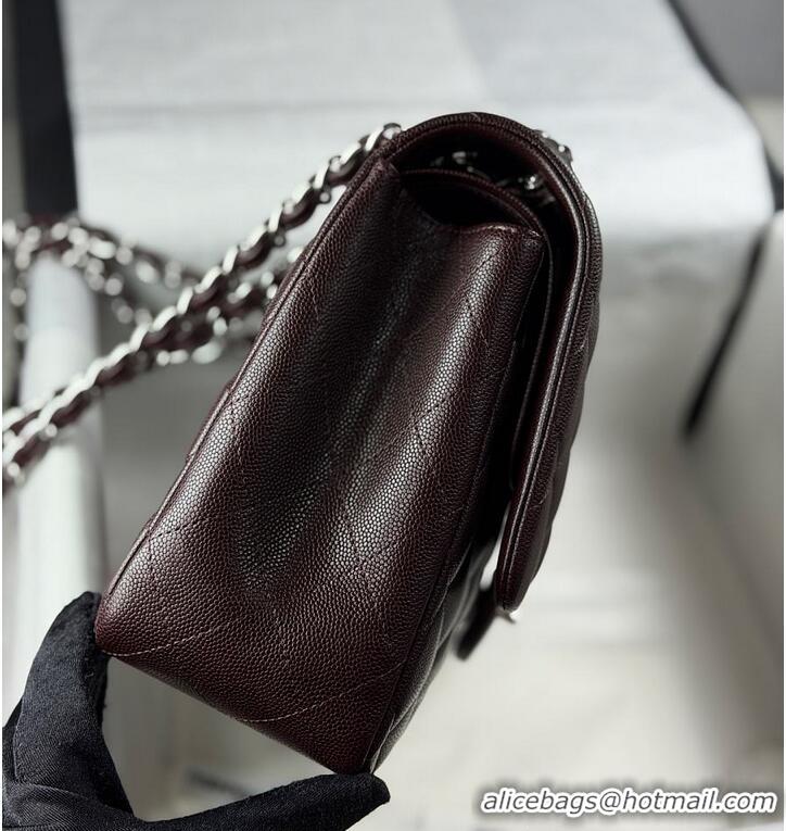 Top Quality Chanel Jumbo Caviar Classic Flap Bag AS2562 Dark Brown Silver Hardware