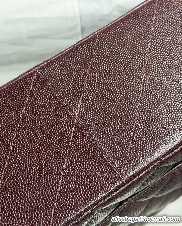 Top Quality Chanel Jumbo Caviar Classic Flap Bag AS2562 Dark Brown Silver Hardware
