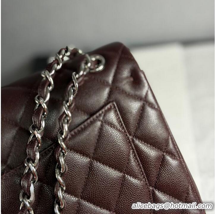 Top Quality Chanel Jumbo Caviar Classic Flap Bag AS2562 Dark Brown Silver Hardware