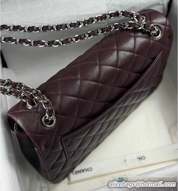 Top Quality Chanel Jumbo Caviar Classic Flap Bag AS2562 Dark Brown Silver Hardware
