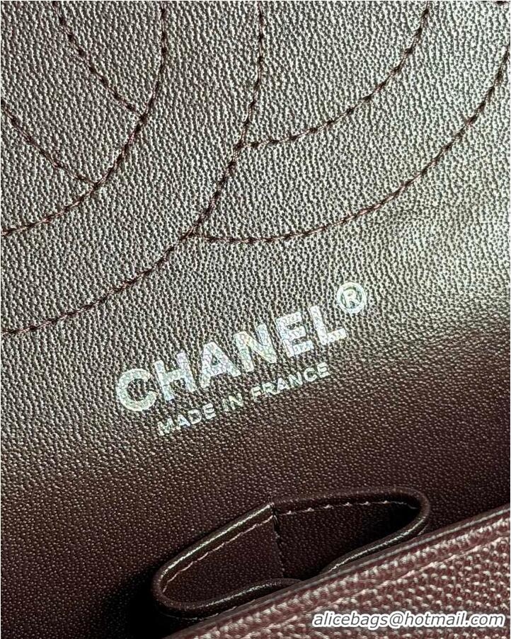 Top Quality Chanel Jumbo Caviar Classic Flap Bag AS2562 Dark Brown Silver Hardware