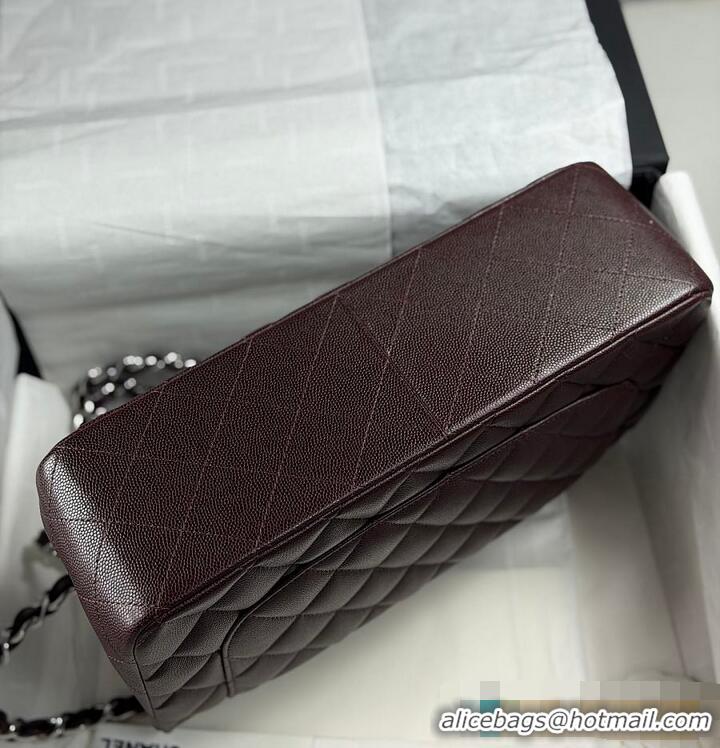 Top Quality Chanel Jumbo Caviar Classic Flap Bag AS2562 Dark Brown Silver Hardware