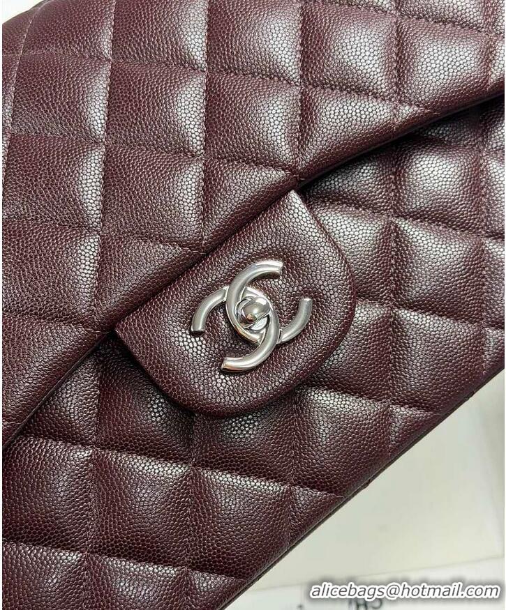 Top Quality Chanel Jumbo Caviar Classic Flap Bag AS2562 Dark Brown Silver Hardware