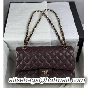 Top Grade Chanel Quilted Leather Classic Double Flap Bag AS2562 Burgundy Gold Hardware