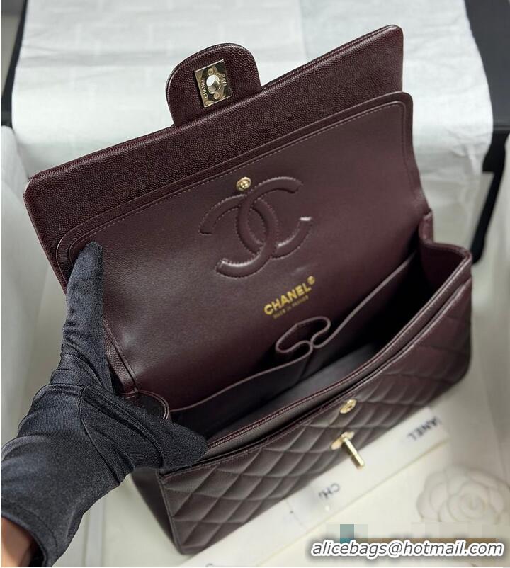 Top Grade Chanel Quilted Leather Classic Double Flap Bag AS2562 Burgundy Gold Hardware