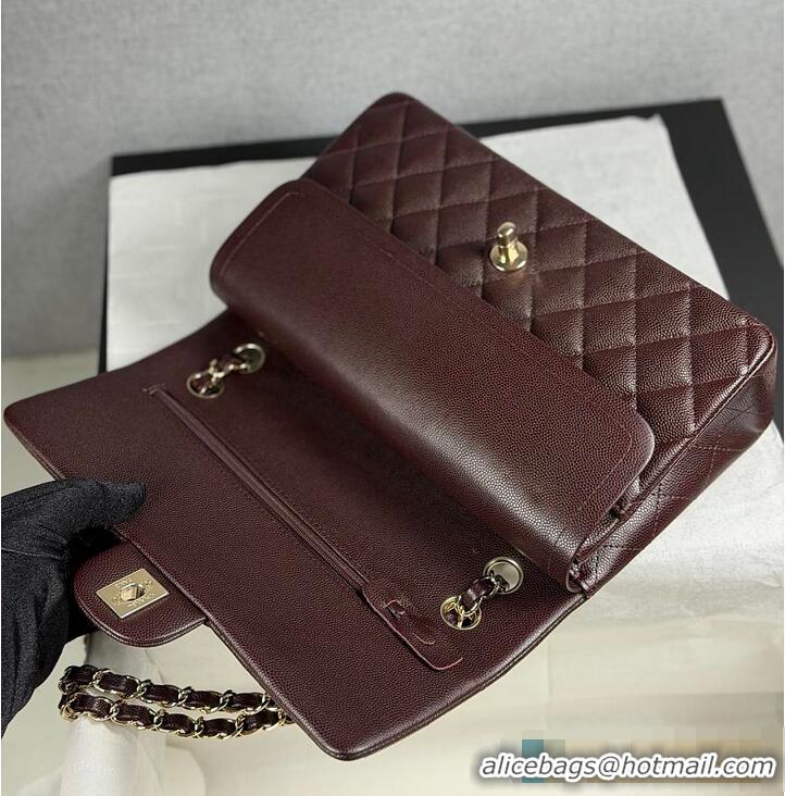 Top Grade Chanel Quilted Leather Classic Double Flap Bag AS2562 Burgundy Gold Hardware
