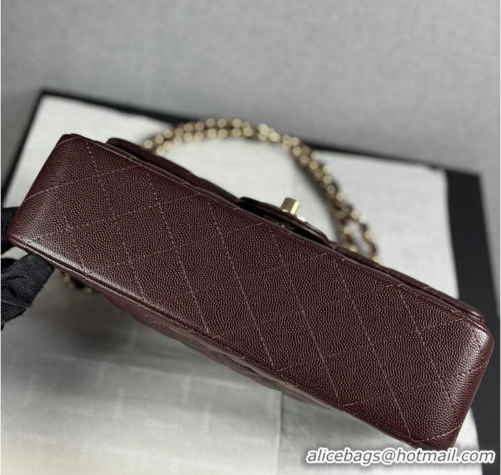 Top Grade Chanel Quilted Leather Classic Double Flap Bag AS2562 Burgundy Gold Hardware