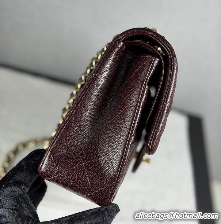 Top Grade Chanel Quilted Leather Classic Double Flap Bag AS2562 Burgundy Gold Hardware