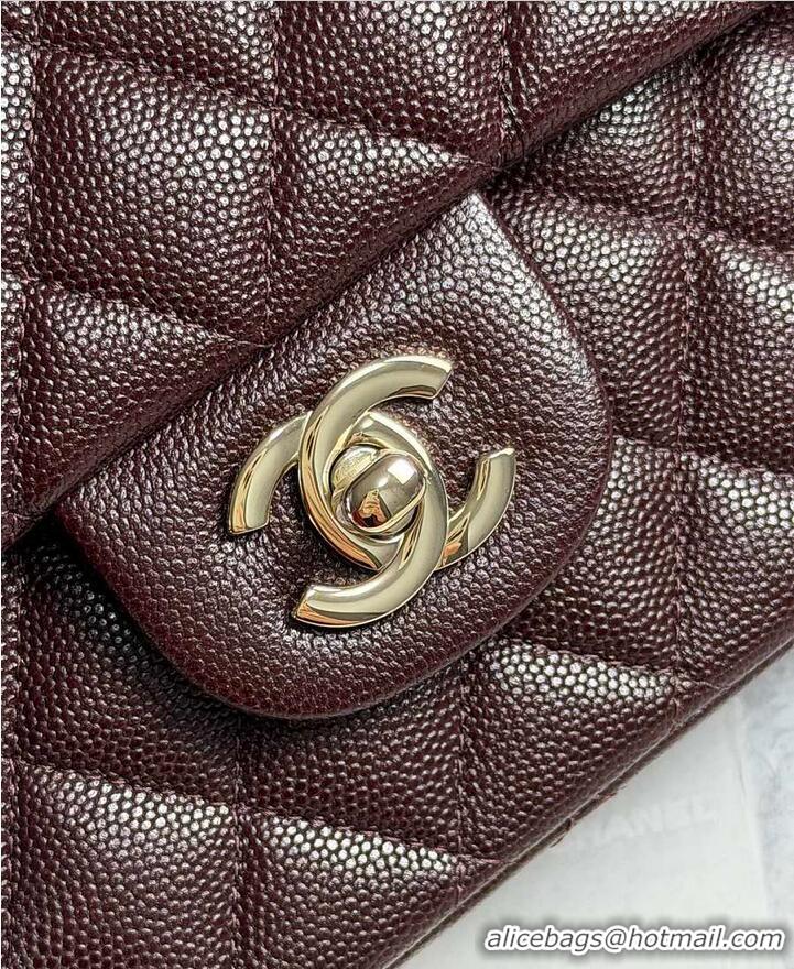 Top Grade Chanel Quilted Leather Classic Double Flap Bag AS2562 Burgundy Gold Hardware