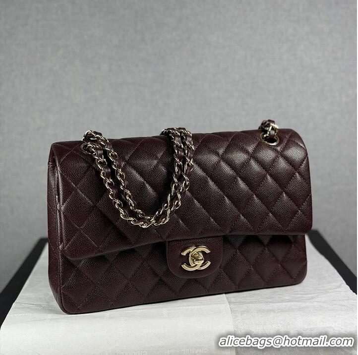 Top Grade Chanel Quilted Leather Classic Double Flap Bag AS2562 Burgundy Gold Hardware