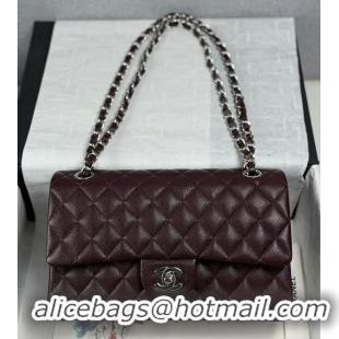 Famous Brand Chanel Quilted Leather Classic Double Flap Bag AS2562 Dark Brown Silver Hardware