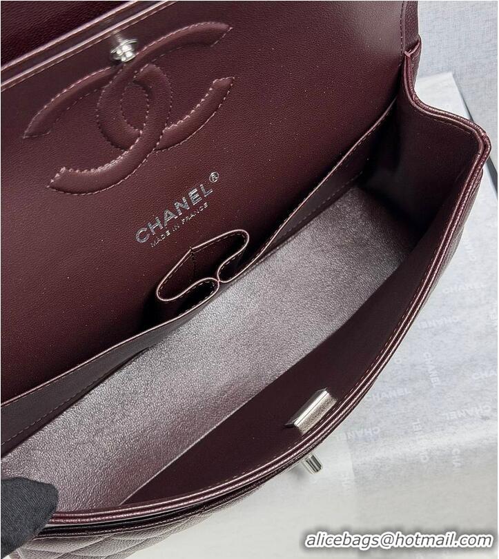 Famous Brand Chanel Quilted Leather Classic Double Flap Bag AS2562 Dark Brown Silver Hardware