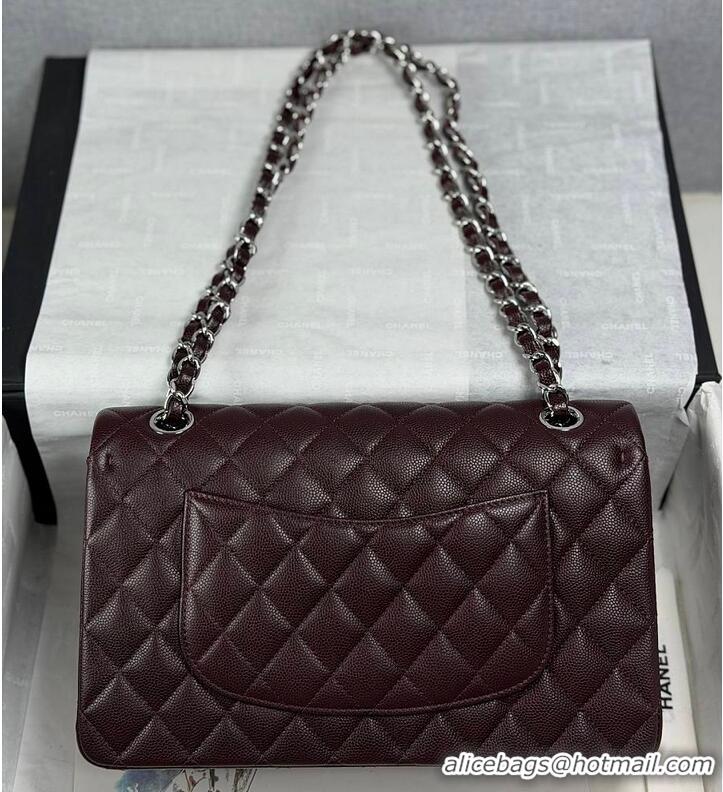 Famous Brand Chanel Quilted Leather Classic Double Flap Bag AS2562 Dark Brown Silver Hardware