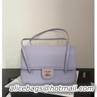 Best Price Chanel Small Flap Bag Grained Shiny Calfskin & Gold-Tone Metal AS6130 Lilac