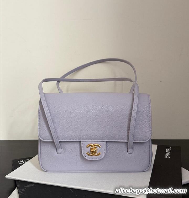 Best Price Chanel Small Flap Bag Grained Shiny Calfskin & Gold-Tone Metal AS6130 Lilac