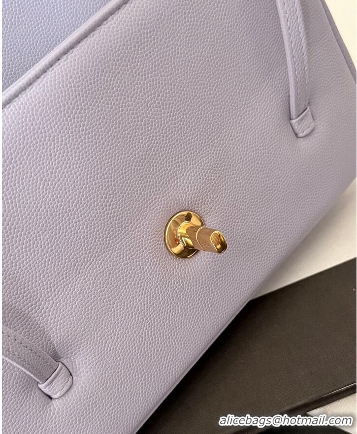 Best Price Chanel Small Flap Bag Grained Shiny Calfskin & Gold-Tone Metal AS6130 Lilac