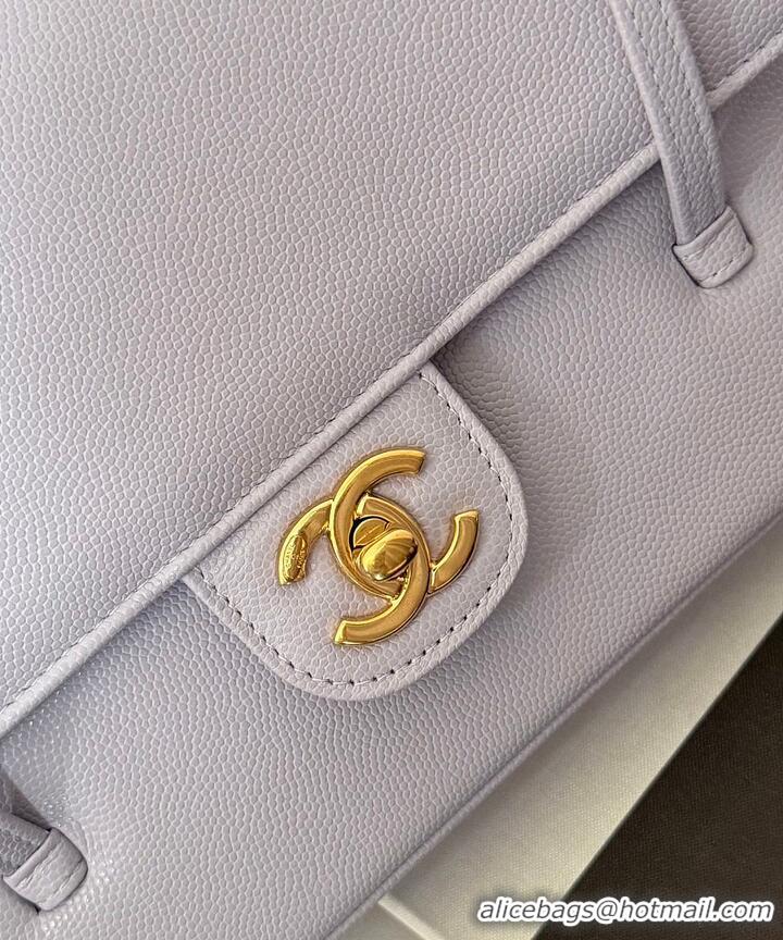 Best Price Chanel Small Flap Bag Grained Shiny Calfskin & Gold-Tone Metal AS6130 Lilac