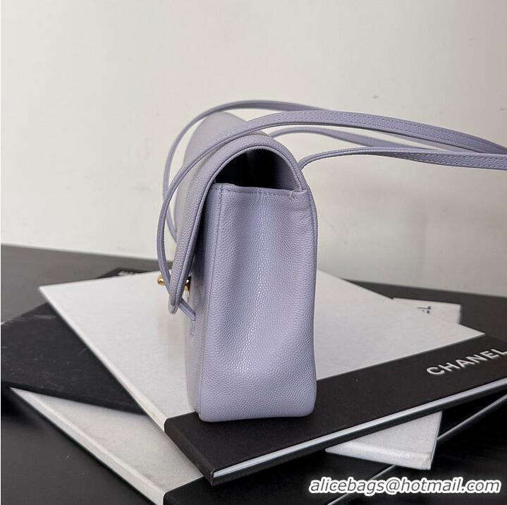 Best Price Chanel Small Flap Bag Grained Shiny Calfskin & Gold-Tone Metal AS6130 Lilac