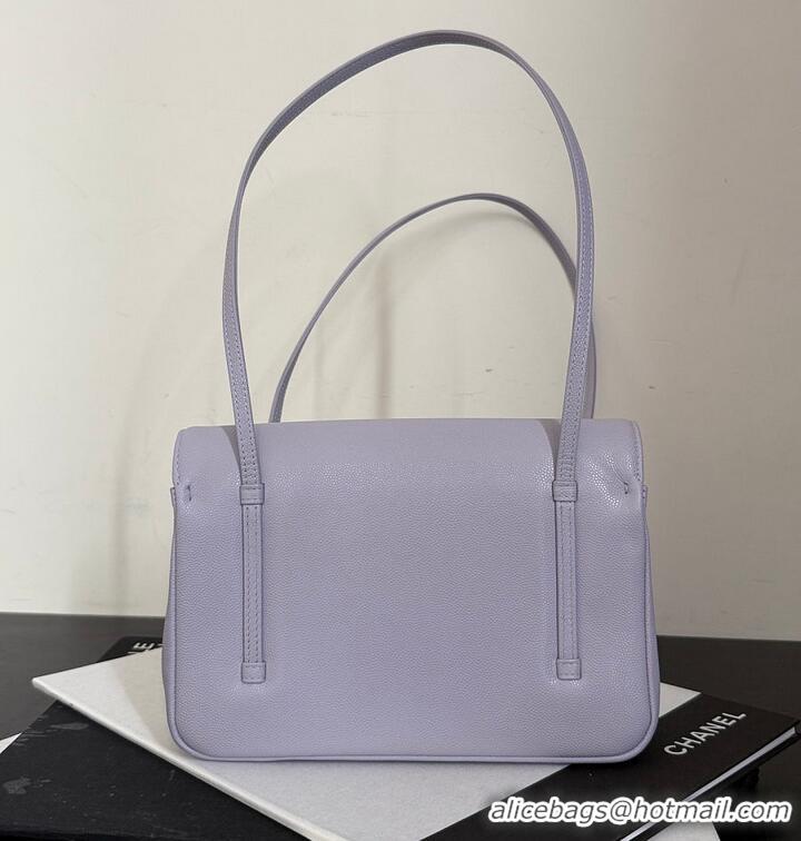 Best Price Chanel Small Flap Bag Grained Shiny Calfskin & Gold-Tone Metal AS6130 Lilac