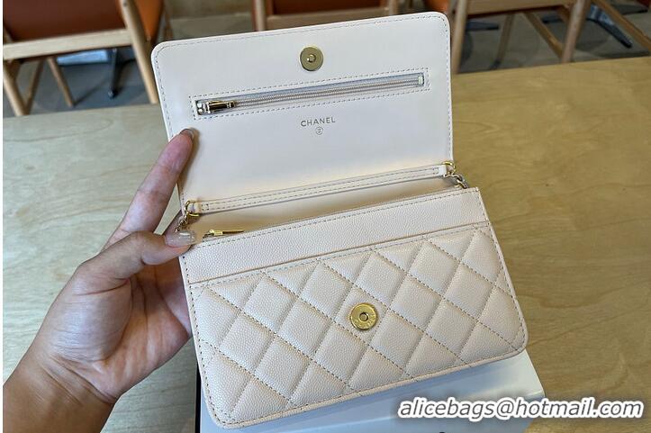 New Fashion Chanel Mini Flap Bag With Top Handle Grained Calfskin AS8452 Light Beige/Gold