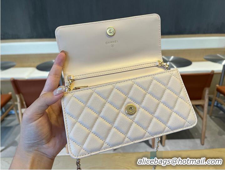 Luxury Cheap Chanel Mini Flap Bag With Top Handle Grained Gold-tone Diamond Quilting AS8453 Light Beige
