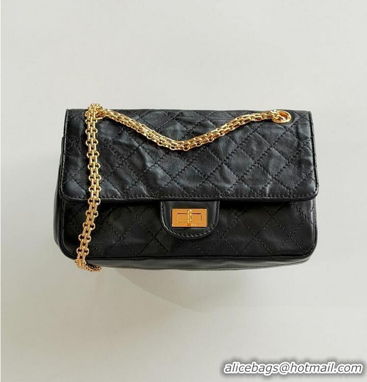 Inexpensive Chanel Handbag 2.55 Sheepskin & Gold-plated metal AS8454 Black