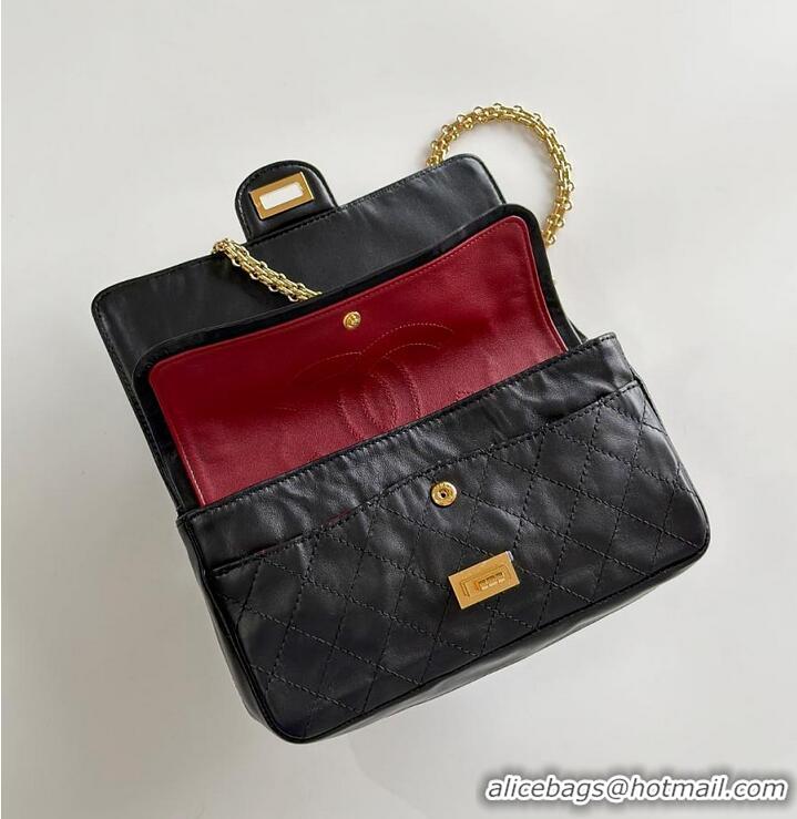 Inexpensive Chanel Handbag 2.55 Sheepskin & Gold-plated metal AS8454 Black