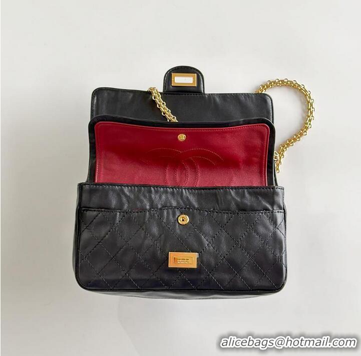 Inexpensive Chanel Handbag 2.55 Sheepskin & Gold-plated metal AS8454 Black