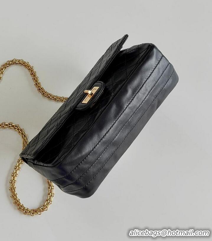 Inexpensive Chanel Handbag 2.55 Sheepskin & Gold-plated metal AS8454 Black