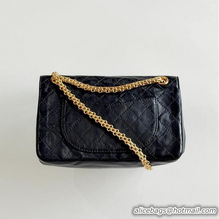Inexpensive Chanel Handbag 2.55 Sheepskin & Gold-plated metal AS8454 Black