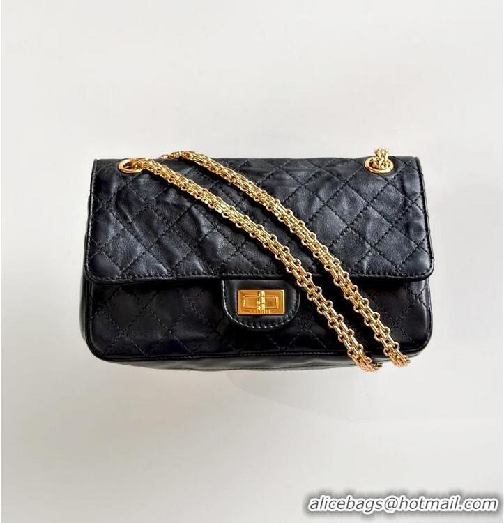 Inexpensive Chanel Handbag 2.55 Sheepskin & Gold-plated metal AS8454 Black