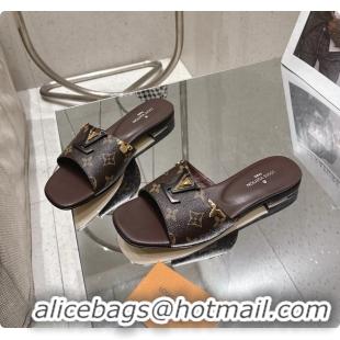 Most Popular Louis Vuitton LV Mare Flat Mule Slides Sandals Brown Monogram Canvas 6061501