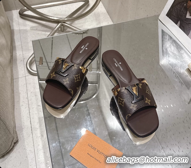 Most Popular Louis Vuitton LV Mare Flat Mule Slides Sandals Brown Monogram Canvas 6061501